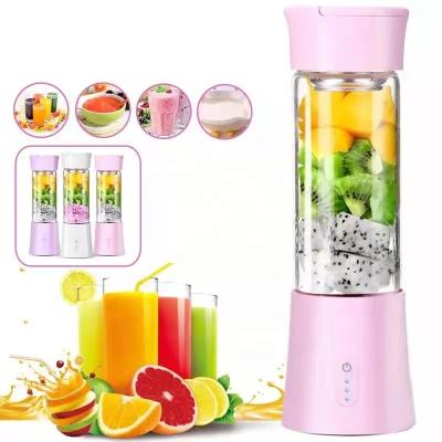 China Morden 2021 Straining Juicer Spinner Portable And Rechargeable Slower Glass Maker 380ml Coconut Mango Lemon Smoothie Maker for sale