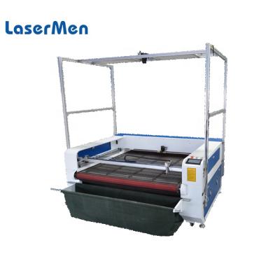 China Big area ccd camera scanning Auto feeding laser cutting machine for shirt clothes LM-1610 for sale