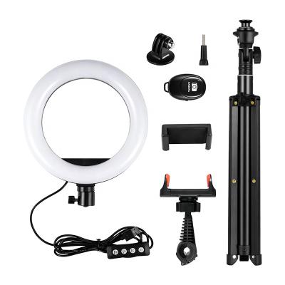 China New Products Aluminum 10 Inch Adjustable 8w Led Selfie Lamp 160cm With Tripod Stand For Live Stream Makeup for sale