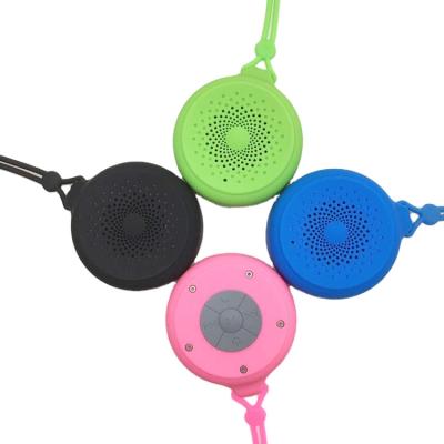 China No Function Blue Hand-free Waterproof Portable Shower ABS Small Circle Bluetooth Wireless Speaker With Microphone for sale