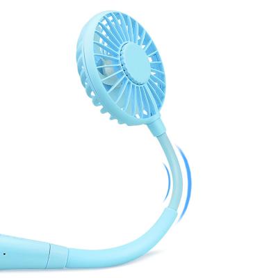 China Mini Hands Free Neck Band Sports Fan Portable Rechargeable Electric Battery Mini Band Neck Usb Lazy Hanging Fan for sale