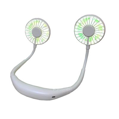 China Lazy Hand Mini Electric Neck Band Hanging Neck Fan Free Cooling Personal Sports Fan for sale