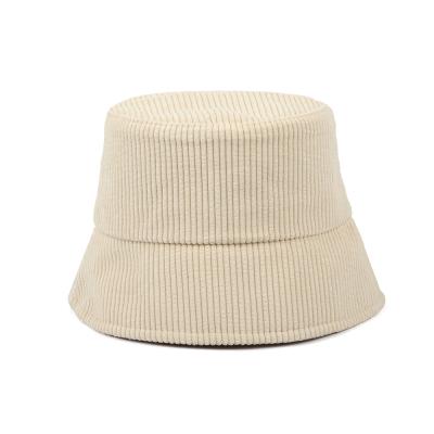 China Comfortable Customized high quality adult fashionable beige corduroy overflow unisex bucket hats fishing hat for wholesale for sale