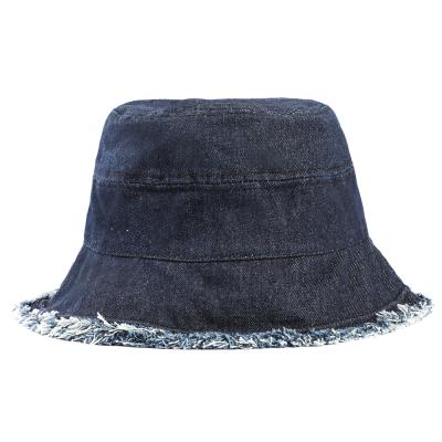 China Wholesale Price Soft Vintage Adults Cozy Wide Brim Navy Blue Bucket Hat Fishing Distressed Hat for sale