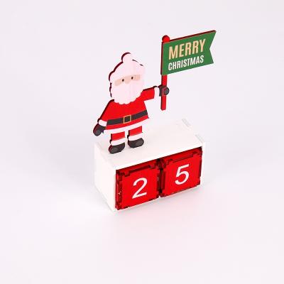 China Christamas Home Decoration Craft Christmas Decoration Seasonal Table Countdown Wooden Table Calendar for sale