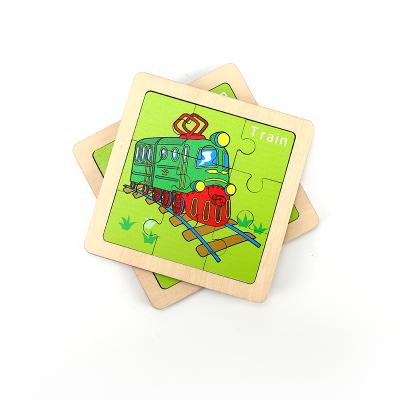 China Hot Sale Eco-friendly Custom 9 Piece Wooden Educational Toy Jigsaw Puzzle For Kids for sale