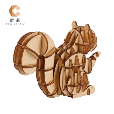 China eco-friendly laser cutting wooden 3d puzzle jigsaw puzzle games for teenagers and adults building toys wholesale animals for sale