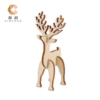 China Eco-Friendly Laser Cutting DIY Children's DIY Building Blocks Assembled Deer Puzzle Toys for sale