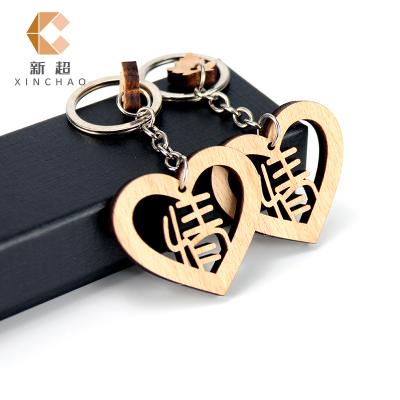 China Promotion Gift Customized High Quality MDF Ring Keychain Main Hundreds Memorabilia Key Chain Stainless Steel Families Wooden Coin Holder for sale