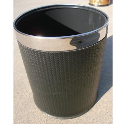 China Viable black metal trash can for sale