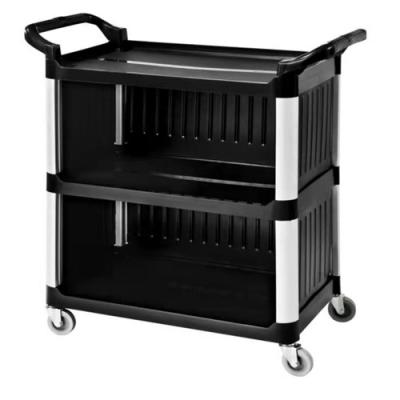 China Sustainable Large Universal 3-Tier Food Service Cart Hotel Cart Room Service Cart for sale