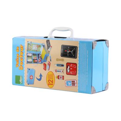 China Recycled Materials Wholesale Cheap Box Toy Children Medicine Box Doctor Toy Set Child Doctor Tool Medicine Paper Box for sale