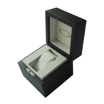 China High Quality Luxury Lockable Cheap Watch Box Luxury Watch Box Packaging Black Lock Watch Case for sale