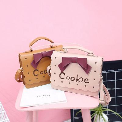 China Fashionable durable and superior jk lolita new popular cosplay tops pu leather grill custom embroider logo bag with bow for sale