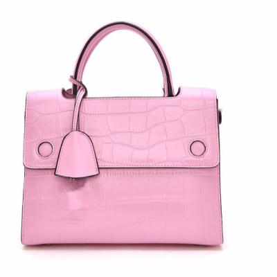 China China OEM Handmade Custom Fashion Genuine Leather Tote Bag Pink Leather Handbag Durable and Superior Genuine Leather Tote Bag for sale