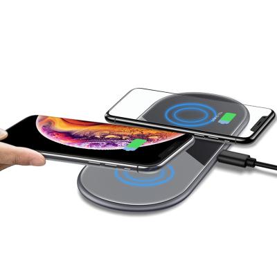 China Dual Charging Pad 15W Qi High Speed ​​Wireless Charger Portable Mobile Phone Universal Wireless Charger for sale