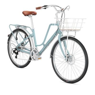 China Steel ladies bicycle with basket with the flowers decorative bicycle ladies bicycle with basket for sale