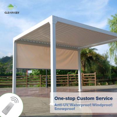 China Easily Assembled Clearview Louvered Roof Motorized Waterproof Aluminum Canopy Pergola Systems for sale