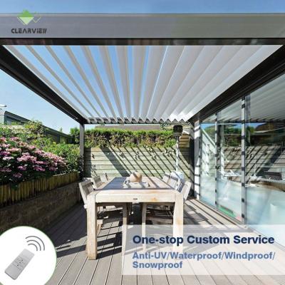 China Easily Assembled 3*6m Aluminum Motorized Canopy CLEARVIEW Mini Pergola Garden for sale