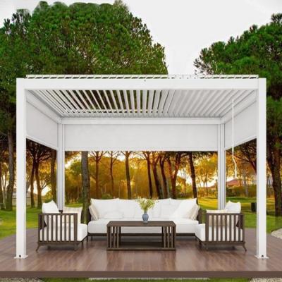 China CLEARVIEW Easily Assembled High Quality Outdoor Manual Motorized Aluminum Bioclimatic Louvered 4x4 Pergola for sale