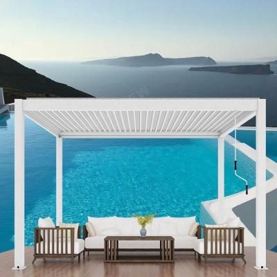 China Clearview Outdoor Aluminum Bioclimatic Waterproof Canopy Pergola Easily Assembled Manual Garden Pergola for sale