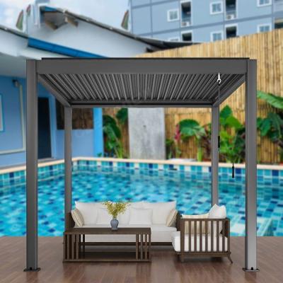 China Easily Assembled Price 3x4 Clearview Aluminum Waterproof Bioclimatic Aluminum Garden Pergola Outdoor Manual Pergola for sale