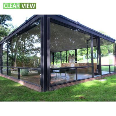 China CLEARVIEW Garden Room Conservative Design Frameless Steel Material Sustainable House Aluminum Glass Sunroom For Solarium for sale