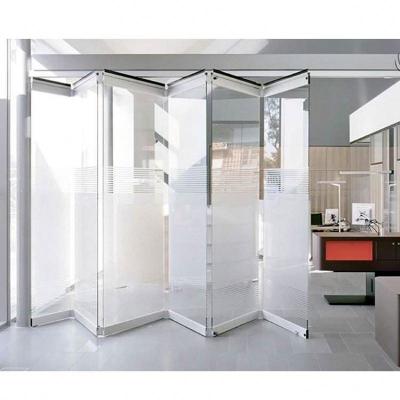 China Modern Customizable CLEAVIEW Design Tempered Glass And Exterior Frameless Sliding Folding Door for sale