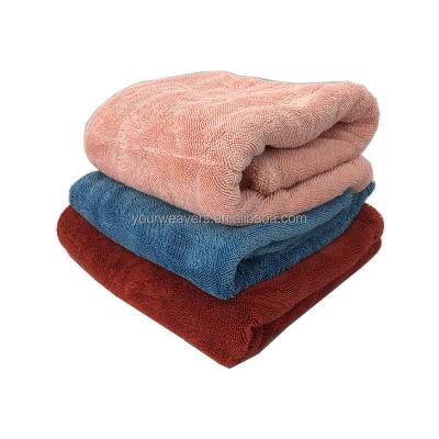 China Super Absorbent 1200Gsm 50x70cm Double Sided Super Absorbent Twist-Loop Microfiber Car Drying Towel for sale