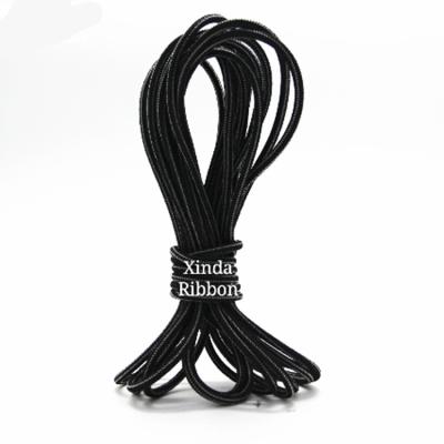 China Super Soft Woven 5mm Durable Rubber 4mm Round Elastic String Tie Nylon Elastic Tie 4mm 5mm Black for sale