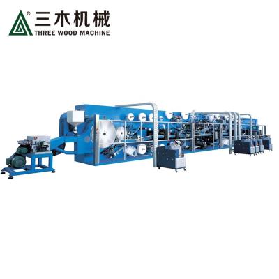 China Building Material Shops Full Automatic Economical Elastic Baby Ear Cloth Used Adult Diaper Making Packing Machine for sale