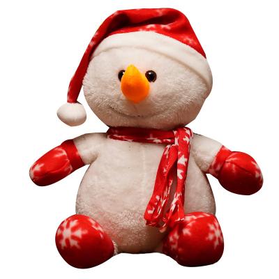 China Plush Made in China Christmas Milu Deer Doll Custom Big Bear Hat Red Snowman Plush Toy for Kids for sale