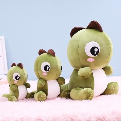 China Custom Big Eyed Dinosaur Band Sleeping Pillow Doll Toy Stuffed Plush Dinosaur Soft Dinosaur Doll for sale