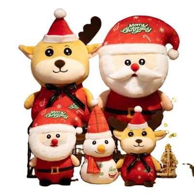 China Custom Stuffed Christmas Gift Santa Claus Plush Toy Logo Holiday Doll Pillow 2022 New for sale