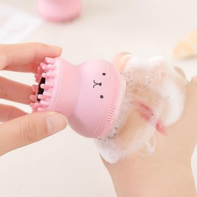 China Mini Octopus Shape Skin Facial Massager Deep Clean Pore Deep Cleansing Detergent Exfoliating Face Brush for sale