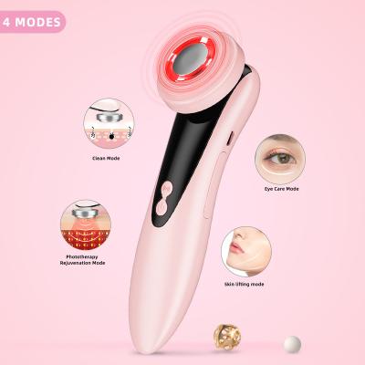 China Microcurrent Anti-Puffiness Face Massager Skin Tightening Face Lifting Device RF EMS Facial Massage Led Light Therapy Machine for sale