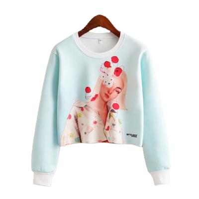 China Fashionable Hot Selling Women's Chic Hoodies Sweats Long Sleeve Crop Top Short Sweatshirt For Women for sale