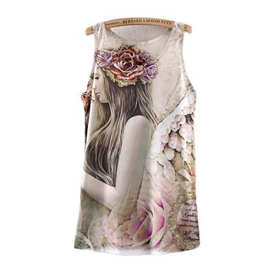 China New QUICK DRY Clothing For Women Girls Vintage Sleeveless Crop Top T-shirts Printing Camisole Vest Tops Tanks for sale