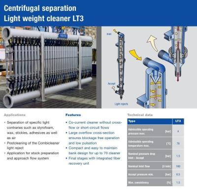 China LT3 Lightweight Cleaner Higher Efficiency and RoHS Certification for Paper Mills for sale