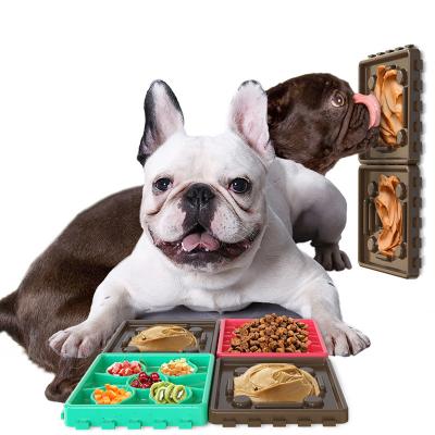 China Dogs Multifunctional Detachable Dogs Lick Mat With Suction Cup Pet Fruit Vegetable Eating Feeder Slow Tray for sale