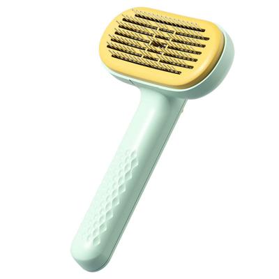 China Cats Arcuated Pet Hair Remover Comb Stepless Press Pet Brushes For Dogs Cats for sale