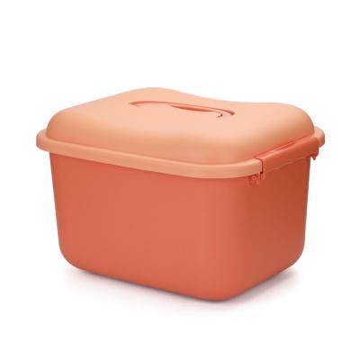 China Large capacity 6.5L pp modern colorful plastic storage bins with pulley design storage box for sale