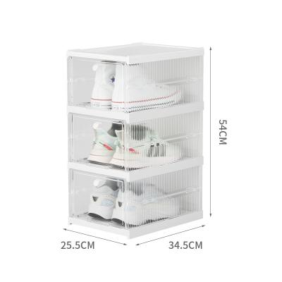 China Viable Wholesale Custom Logo Household Folding Combination Shoe Free Installation Cabinet Shoes Storage Box for sale