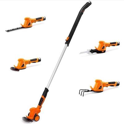 China 4 in 1 multi electric telescopic handle trimmer grass garden tools cordless lithium stainless steel battery operated for sale