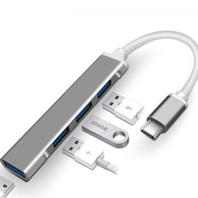 China Support All TYPE-C General Purpose Computers 4 in 1 Multiport USB 3.0 to 4 Ports USB 3.0 Aluminum Alloy HUB Adapter for Data USB HUB Adapter computer transfer for sale