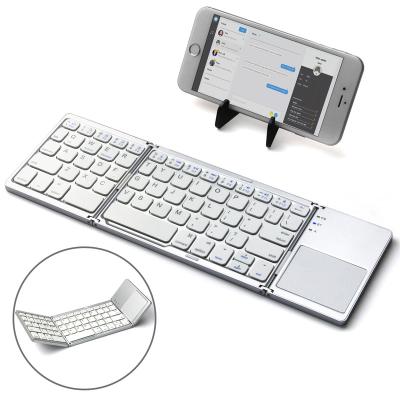 China New Layout Novelty Phone 3 Speed ​​Capacitive Black Portable Wireless Smart Folding 2 Half Fold Able Keyboard For PC for sale