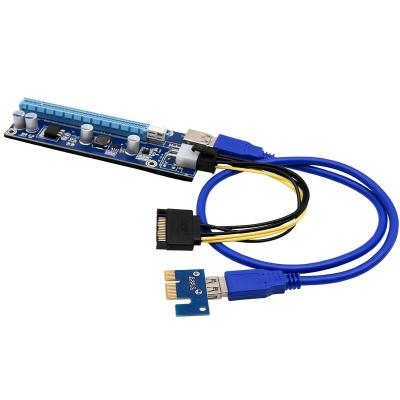 China PCI-E 1x to 16x Riser Card GPU Adapter ST 6pin Power Cable Elbow Data Cable Computer PCIE for sale