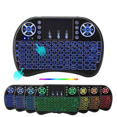 China Mini Wireless Keyboard 2.4ghz 7 i8 Color Backlit 3 Color Air English-Russian Mouse with Touchpad Android TV Remote Control Box for sale