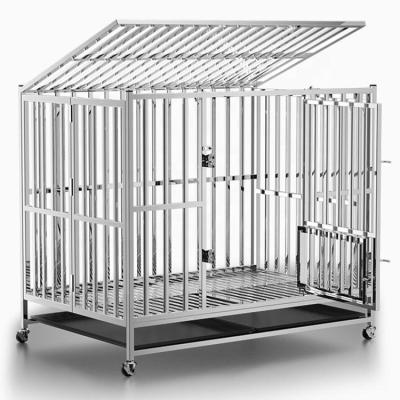 China Hot Selling Breathable Iron Collapsible 304 Stainless Steel Large Cheap Medium Drop Cages Bank For Heavy Duty Dogs for sale