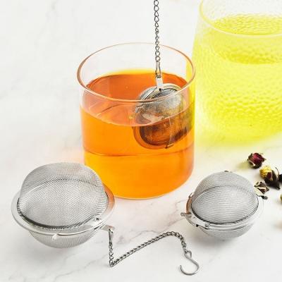 China Viable Wholesale Filter Mesh Tea Ball Strainer Metal Stainless Steel Tea Strainer For Loose Tea for sale